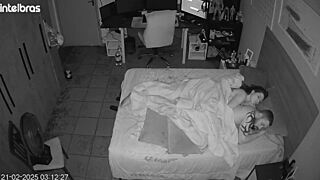 They pretend to forget the camera wildly in the bedroom