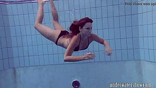 lucy takes off bikini in the pool, feeling so teasing and wet underwater