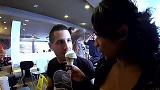 Caylian Curtis plays billiards solo, spreading her shaved pussy until it gets creamy with orgasm.