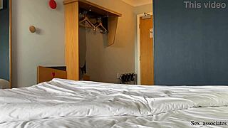 Your cock touches my ass, or am I dreaming? Horny teen got wet spying.