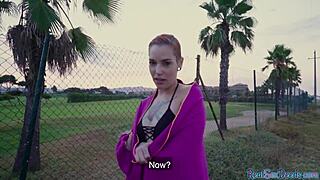 inked latina gives deepthroat bj then rides cowgirl in public outdoor sex