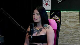 Oh man i cant believe how hot that tattooed brunette showed off her big tits right after admitting she licked her friends clit in wild sex kalyca watch on sheer red