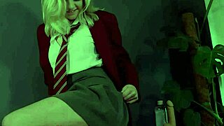 In a steamy homemade session, the British teen student teases with lingerie before masturbating her ass solo.