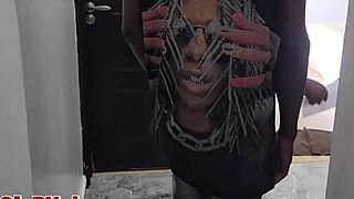 Ebony woman with big ass bends over for monster cock fucking in amateur homemade scene