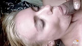 i watch closeup slowmotion as beautiful european teen slut swallows all my cum twice