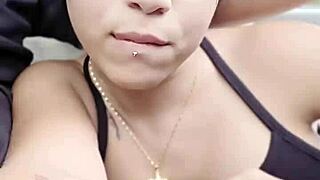 Petite latina babe sucks cock while driving in public then rides cowgirl style