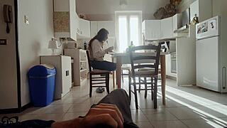 I Feel So Emotional As This Italian Guy Begs For A Deepthroat Blowjob But Gets Only A Sensual Handjob In Our Private Dorm Room With My Skinny Roommate Watching Our Kinky Amateur Game.