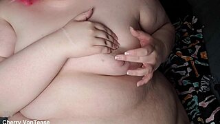 Bbw pumps her big nipples and saggy tits in close-up solo fetish play moaning to huge puffy orgasm