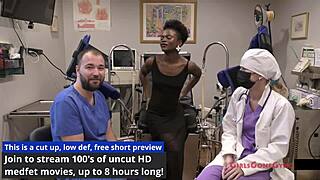 dialogic-provocative hey, what if we spice up this hospital exam with a vibrator on my shaved pussy... ready for close-up orgasm, patient?