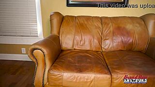 Busty blonde hottie Darrhani sucks throbbing cock while rubbing her tits and gets bent over.