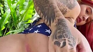 Beautiful latina exposes tits and ass in public