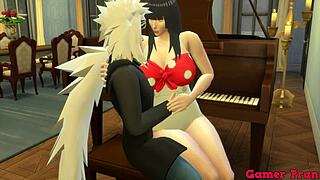 mature beauty hints at deepthroating young cock with handjob and blowjob