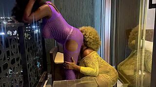 Exclusive full video shows two horny lesbian teens 18+ fingering each other on the balcony until squirting wildly.