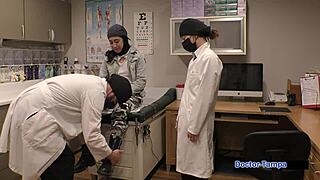 Why is Dr. Tampa using the remote interrogation center on Jasmine Rose with gloves, dildo, and latex nurse fetish?