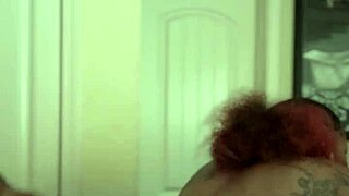 amateur couple enjoys intense hair pulling backshots in bathroom with huge cock cum on ass