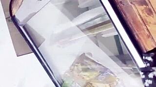 Upskirt in the store - what a teasing view under that skirt!