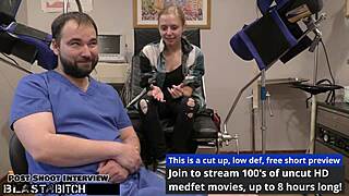 Blonde Ava Siren Gets Cum Tramp Stamp From Doctor Tampa In Florida Hospital Fetish Scene With Gloves And Deepthroat