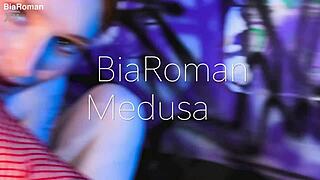 Exclamatory Bia Roman Sucks Polish Off Medusa's Perfect Toes!