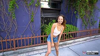 beautiful ebony teen cecilia lion takes big cock in interracial casting, riding cowgirl doggystyle with blowjob action