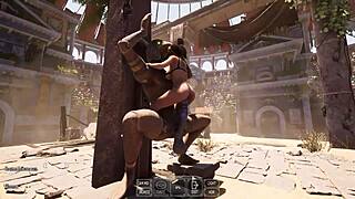 Ancient statue awakens pounding Lara in all holes 3D hentai animation