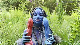 Avatar Monika Fox Big Prolapse Hard Dildo Anal and Pussy Fuck Suggests Intense Squirt in Nature with Toys Fingering Assplay
