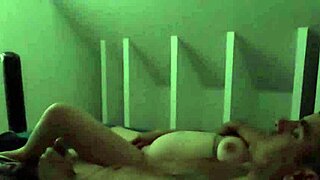 chubby milf plays with toy and gives blowjob with squirting cum in mouth