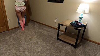 Why sneak into an older man's bedroom for teasing doggystyle fucking if you're a young brunette amateur?
