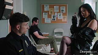 Can this ultimate baddie lulu dominate the young rookie cop deeper?