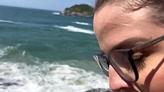 Blonde Latina Squirts Wildly Riding Monster Cock in Double Penetration Beach Adventure