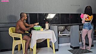 Blonde slut takes monster cock in rough interracial anal creampie