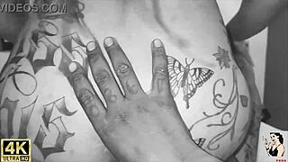 in a steamy encounter, the blonde woman receives oral pleasure before intense penetration leading to loud orgasmic release.