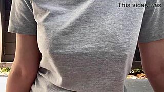 why is this horny italian milf with big tits smoking outdoors up close?