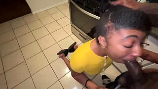 Hey dude, this hot ebony slut with big ass and curly hair deepthroats my monster cock sloppily, then assfucking in doggystyle until orgasm 😈🍑🍆