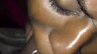 Intense trans slut sucks huge black monster cock sloppily