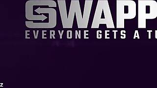 long-lost girls TAKE new-found guys VIRGINITY in nasty 4some parody with kissing and blowjobs