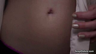 Oh man, this naughty babe is fucking that old guy in cowgirl position on the bed... so hot!