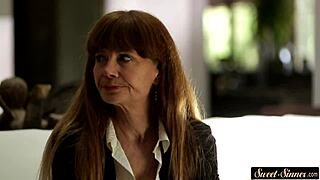 dicksucking babe teases with big tits glamour in hairy teen blowjob and classy missionary fucking scene