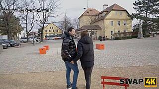 monster cock in first time threesome with bisexual swingers sharing wife in early morning pickup