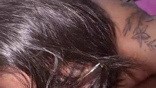 Chubby mature blonde in lingerie gives blowjob and gets cumshot from best friend's acquaintance in homemade amateur session with dirty talk