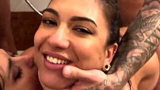 orgia en la ducha gets steamy with lena coxx andrea lapiedra and selva lapiedra in wild blowbang 😏💦