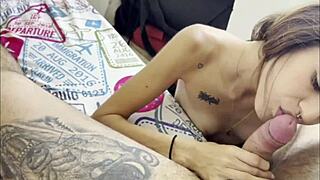 Step-Sister Gives Me an Amazing Blowjob While We're Home Alone - Full Story