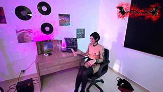 Wow, check out this Nana cosplay babe deepthroating and riding a massive thick cock in her first wild amateur session!