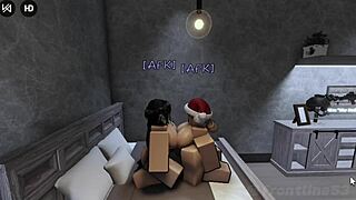 Two horny sluts with big asses and huge tits meet ingame for deepthroat cock fucking in wild 3some action part 1.