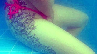 risky public sex with a petite 18+ skinny girl featuring tight pussy action by the pool