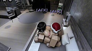 Two horny sluts with big asses and huge tits meet ingame for deepthroat cock fucking in wild 3some action part 1.