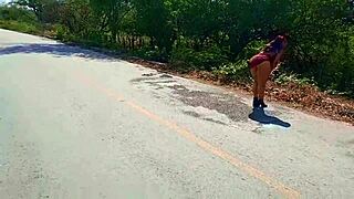 Hey milf, why flash your natural tits and ass in public street exhibitionism outdoors in Cancun Mexico like a slutty amateur?