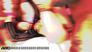 Intense barefoot gangbang with Nicole Black in 5on1 DAP and pee action