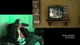 Glasses-Wearing Big Natural Tits Brunette with Belly Tattoo Plays Naked Alan Wake 2 Through Part 2