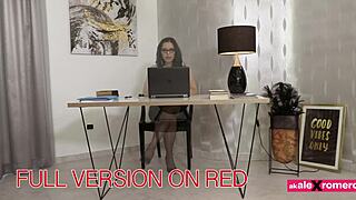 Hey, you won't believe how this slutty secretary with big tits and glasses earned her raise with milf blowjob skills