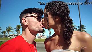 Japanese-Brazilian Beauty Strips Almost Naked On Street Before Huge Cock Anal Gangbang